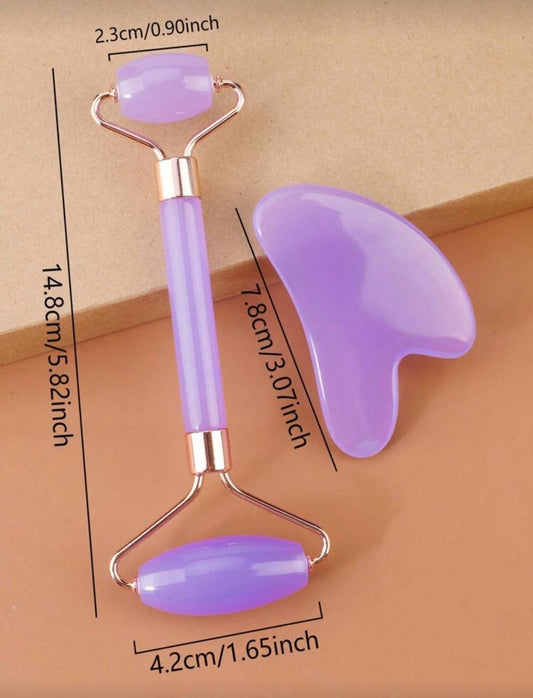 Resin Facial Roller & Gua Sha Set – Luxury Skin Care Tools for Beauty, Anti-Wrinkle & Glow