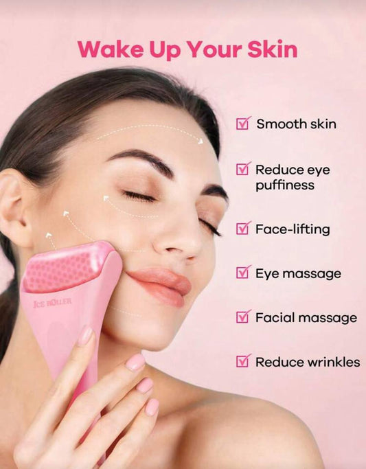 Ice Roller for Face & Eyes – Cooling Skincare Tool for Puffiness, Wrinkle Reduction, Pain Relief & Self-Care Gifts