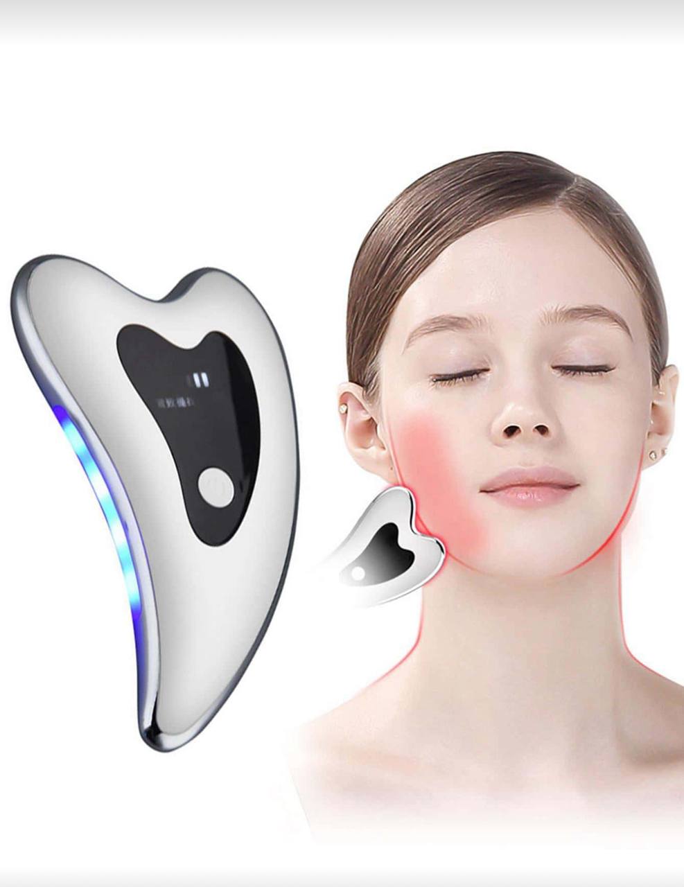 Electric Gua Sha Facial Massage Tool – Heated Vibration Scraper for Anti-Aging, Wrinkle Reduction & Puffiness Removal