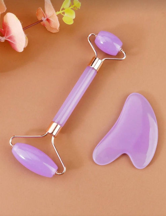 Resin Facial Roller & Gua Sha Set – Luxury Skin Care Tools for Beauty, Anti-Wrinkle & Glow