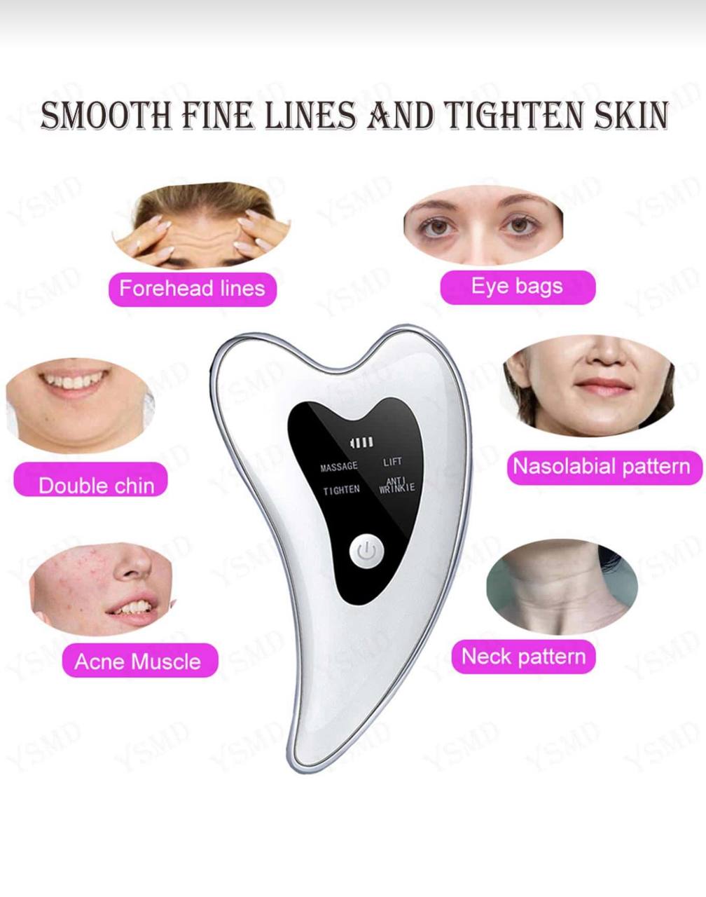 Electric Gua Sha Facial Massage Tool – Heated Vibration Scraper for Anti-Aging, Wrinkle Reduction & Puffiness Removal