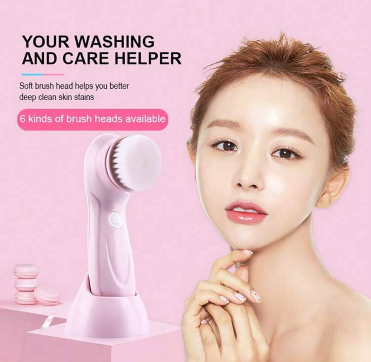 3-in-1 Electric Facial Cleansing Brush – Rotating Face Massager for Deep Pore Cleaning, Blackhead Removal & Gentle Skincare