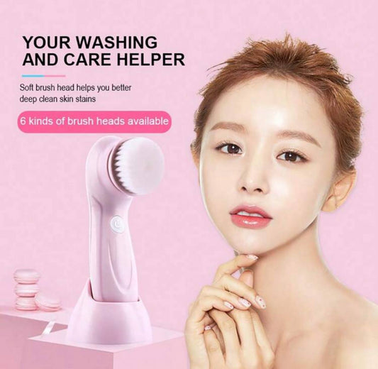 3-in-1 Electric Facial Cleansing Brush – Rotating Face Massager for Deep Pore Cleaning, Blackhead Removal & Gentle Skincare