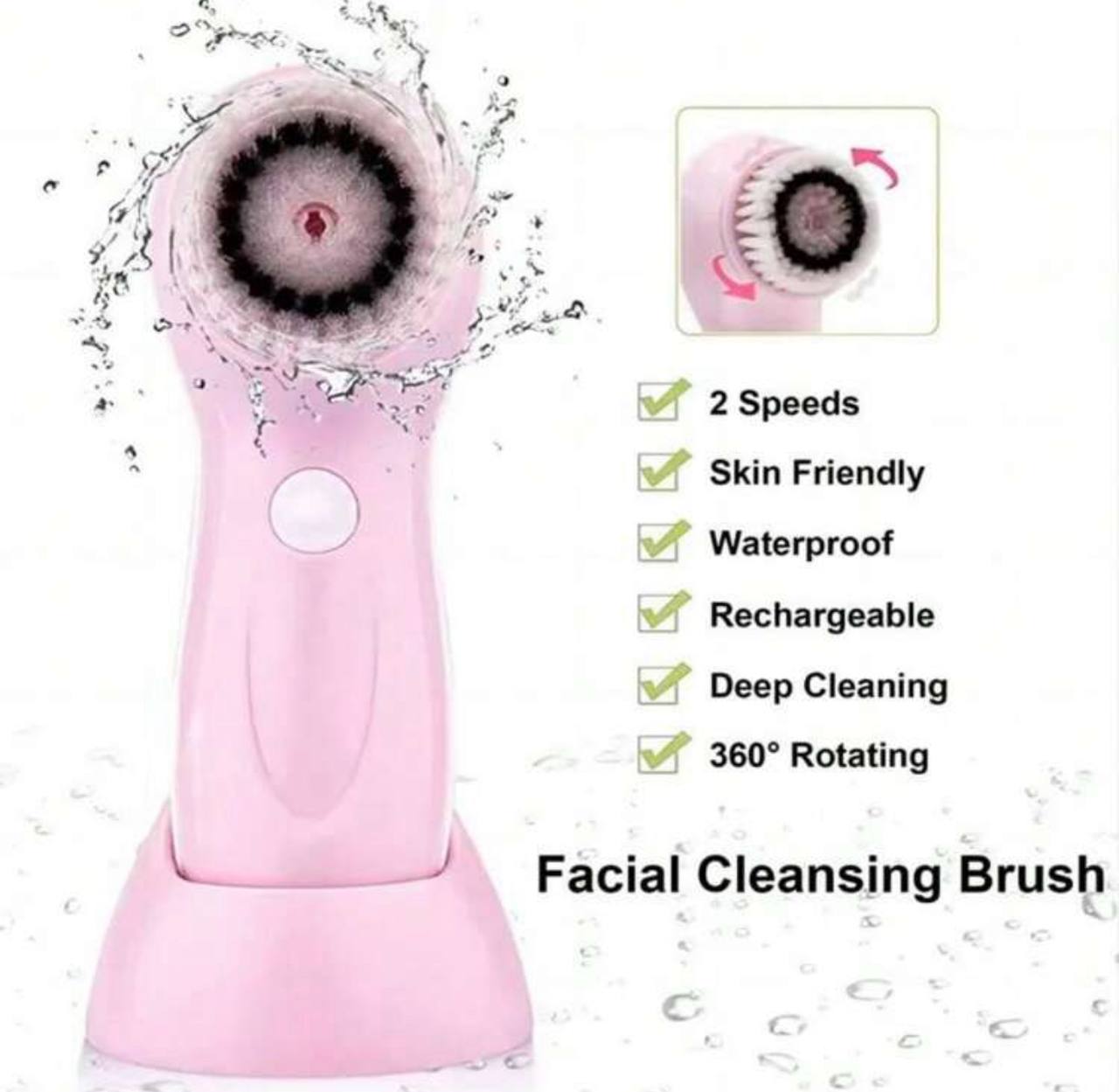3-in-1 Electric Facial Cleansing Brush – Rotating Face Massager for Deep Pore Cleaning, Blackhead Removal & Gentle Skincare