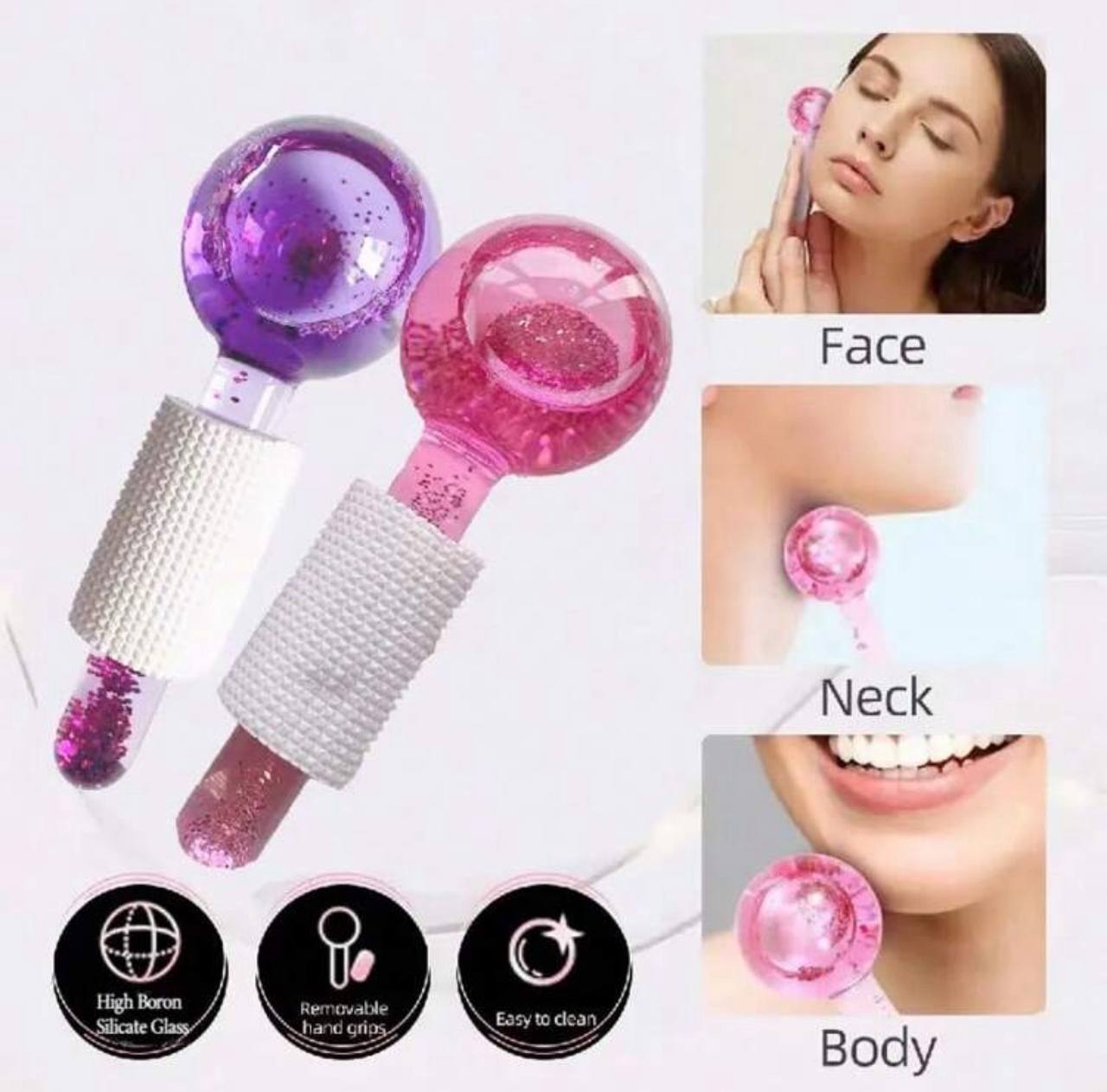 Facial Ice Ball Massager – Cooling Roller for Eyes, Face & Neck | Anti-Aging, Puffiness & Wrinkle Relief Skincare Tool