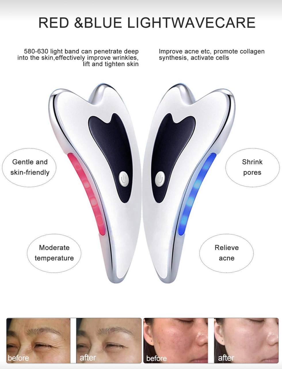 Electric Gua Sha Facial Massage Tool – Heated Vibration Scraper for Anti-Aging, Wrinkle Reduction & Puffiness Removal